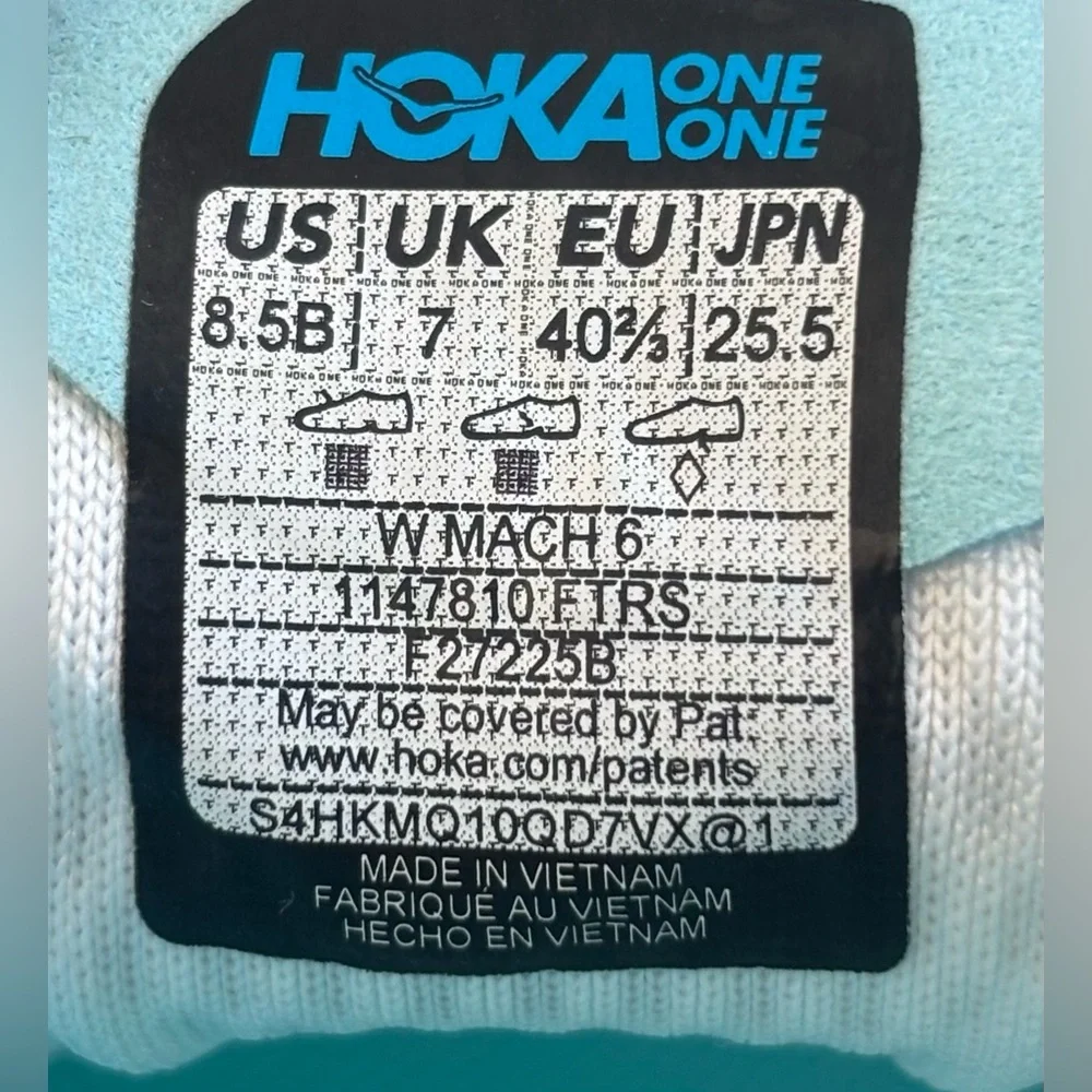 HOKA 🔥 Mach 6 1147810 FTRS Frost White Running Shoes Sneakers 7 8 9 10 - Picture 11 of 12